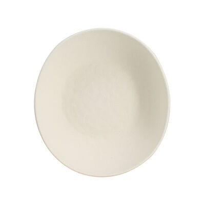 Assiette creuse Snowstack 21cm en gès blanc mat