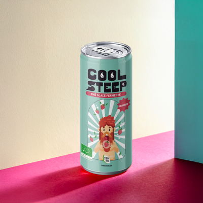 Tè freddo fermentato biologico al lampone Coolsteep Slim Lattina 250 ml