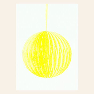 Carte postale risographique – Jaune Bijoux – DIN A6