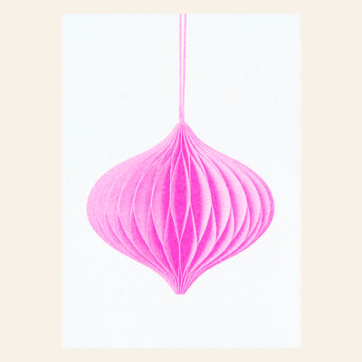 Postal risográfica – Rosa joyería – DIN A6