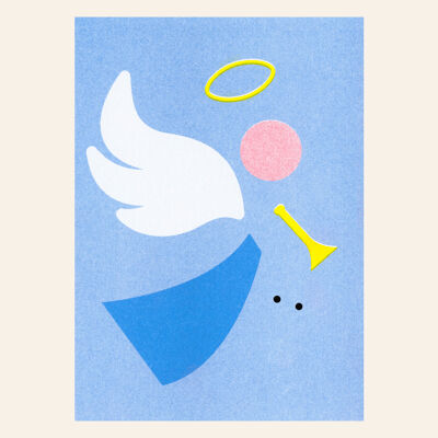 Carte postale risographique – Ange du Chaos – DIN A6