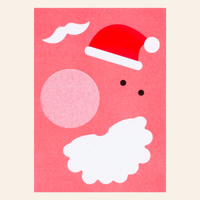 Postal risográfica – Caos Papá Noel – DIN A6