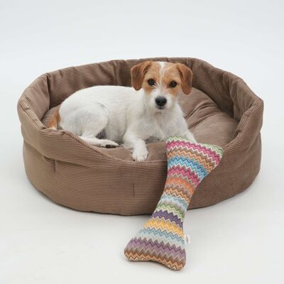 Cesta para perros Chelsea Cord color caramelo