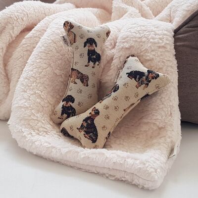 Peluche de hueso de perro salchicha Oscar