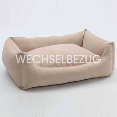 Changeable cover for dog bed box bed Alcanterra sand beige