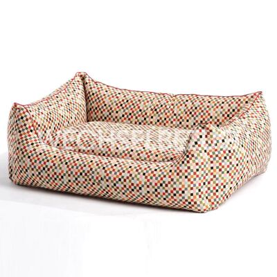Changeable cover dog bed box bed Sanibel red colorful