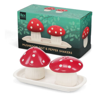 Salière et poivrière en céramique - Champignon