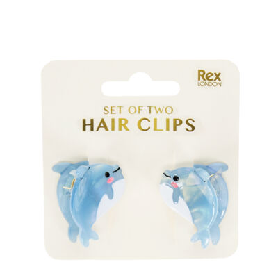 Mini fermagli per capelli (set da 2) - Delfini