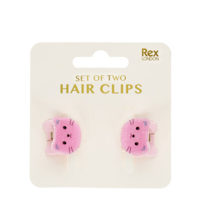 Mini pinces à cheveux (lot de 2) - Chats roses