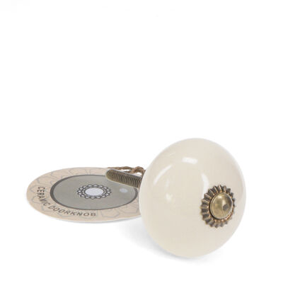 Bouton de tiroir en céramique - Crème