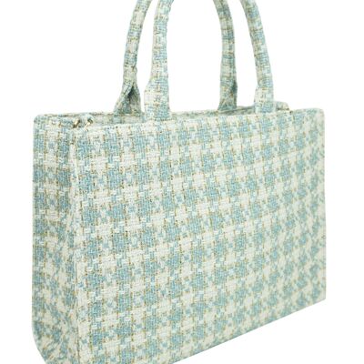 Borsa shopping modello tweed 36233-1 celeste