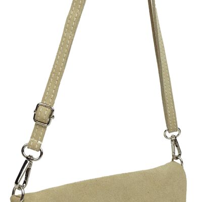 Marjolaine borsa a tracolla in pelle crosta Beige