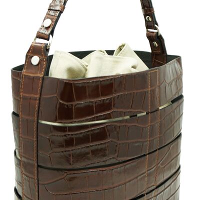 Borsa a secchiello Claudie cocco Marrone