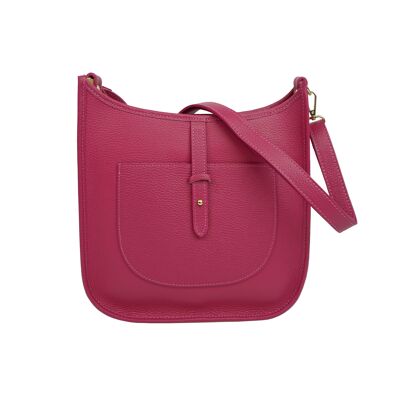 Borsa a tracolla in pelle Fucsia Laly