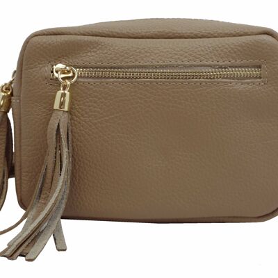 Sac trotteur en cuir de vachette Hagda Taupe