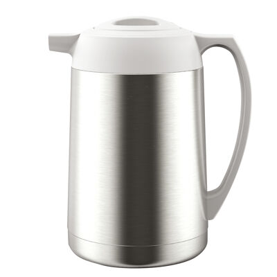 1L stainless steel and grey insulated coffee maker