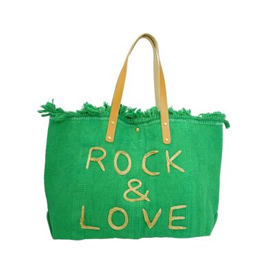 Borsa shopping grande verde Rock & Love