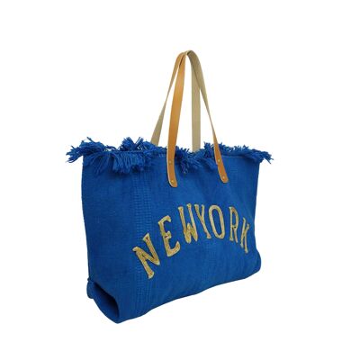 Large New York Tote Bag Blue
