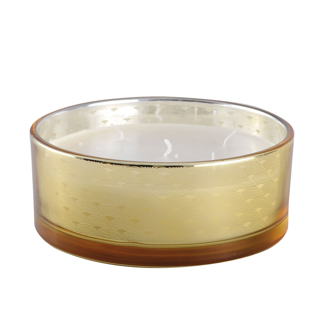 Vanilla candle in gold glass jar