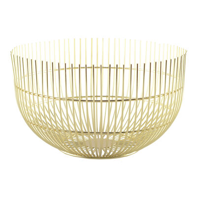 Cesta de pan dorada grande 20x20x12cm