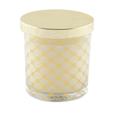 Golden musk candle with lid 7.8 x 8.2cm