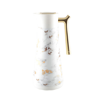 Cafetière isotherme marbre avec anse dorée 1L