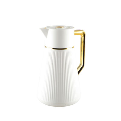 White coffee maker with gold handle 1l