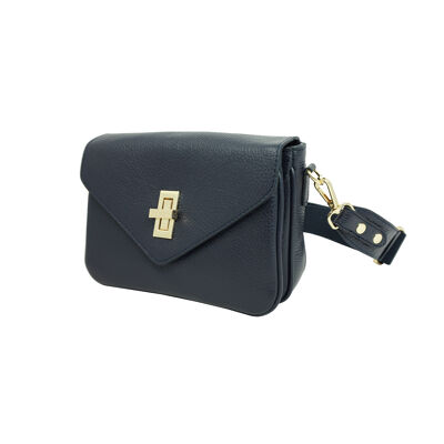 Palma Navy leather shoulder bag
