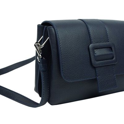 Borsa a spalla in pelle Enola Navy