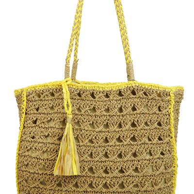 Borsa a spalla in carta S0135 Gialla