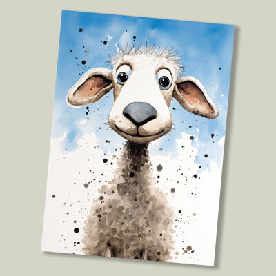 Barmy Farmyard greeting card for any occasion - Lamb