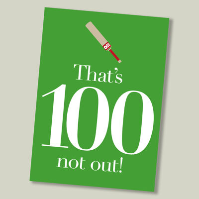 Tarjeta de cumpleaños de críquet para celebrar los 100 años