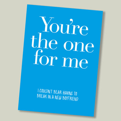 Colourful text birthday card - You're the one… (boyfriend)