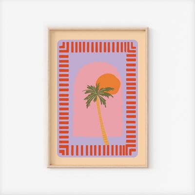 Palmtree and sun | Poster A4