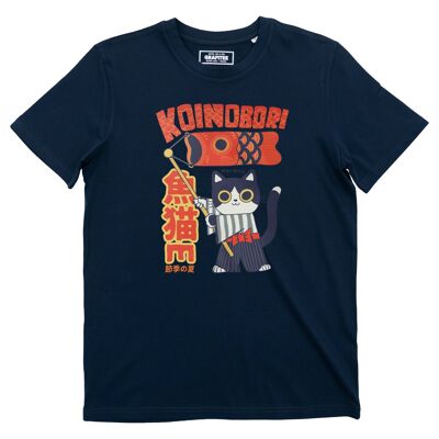 Camiseta de gato Koinobori - Gato y carpa japoneses
