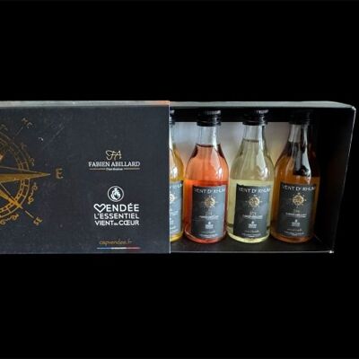 COFFRET MIGNONNETTES 4X5CL 32%VOL - COFFRET N°1 : VANILLE BOURBON / CAFE NOISETTE / MIRABELLE / PITAYA