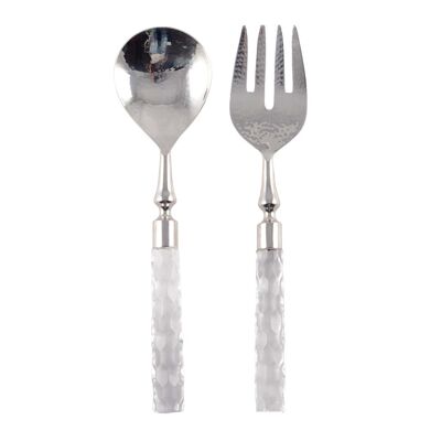 Hammered silver salad servers