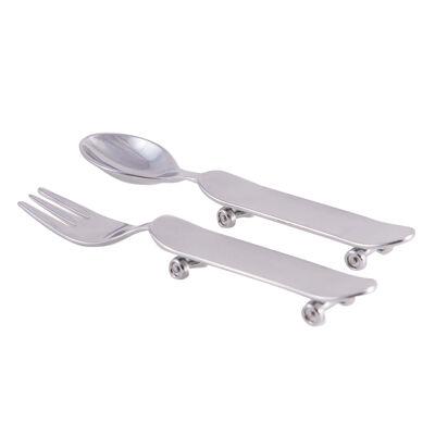 Skate baby spoon and fork cutlery