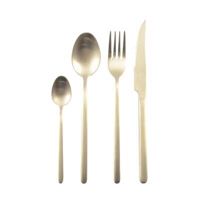 24-piece cutlery set, matte champagne