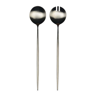 Matte silver salad servers