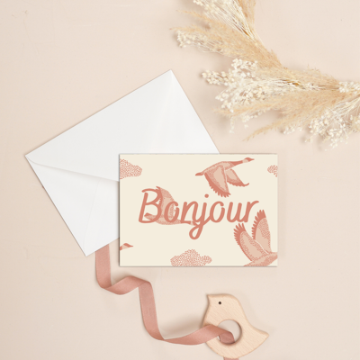 Biglietto Birdy Bonjour - prodotto in Francia