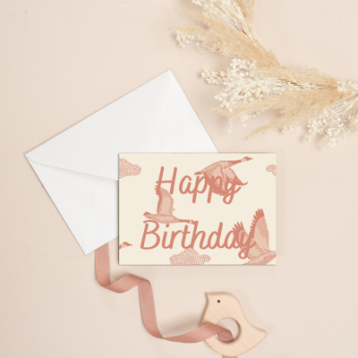 Biglietto di auguri di buon compleanno Birdy, prodotto in Francia