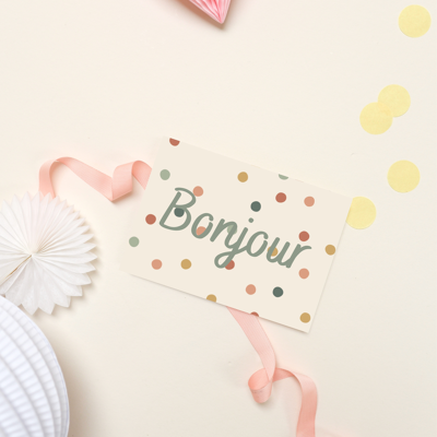 Carte Confettis Bonjour - fabriquée en France
