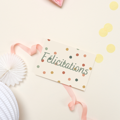 Carte Confettis Félicitations - fabriquée en France