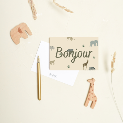 Tarjeta Savane Bonjour - hecha en Francia