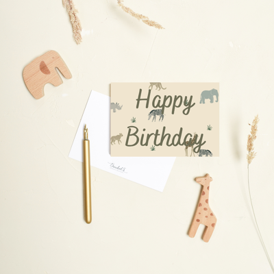 Savane Happy Birthday card - made in France