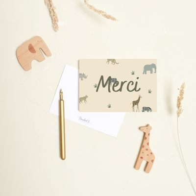 Tarjeta Savane Merci - hecha en Francia