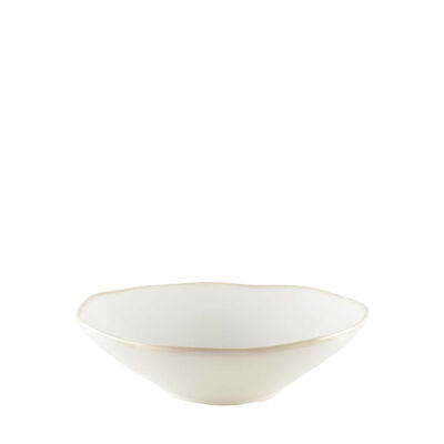 White and pink deep plate 21x21x6.3cm