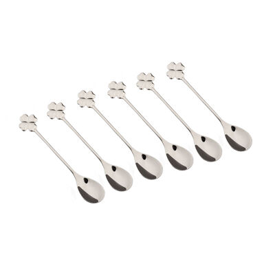 CLOVER SILVER SPOONS - SET OF 6