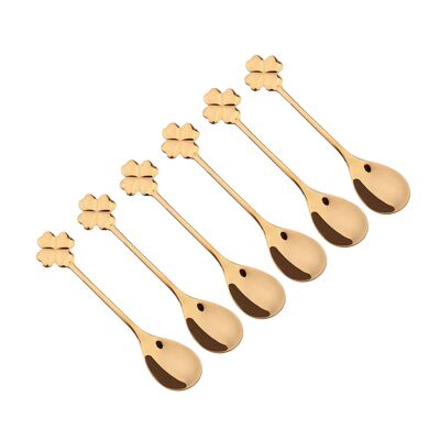 CLOVER GOLDEN SPOONS - SET OF 6
